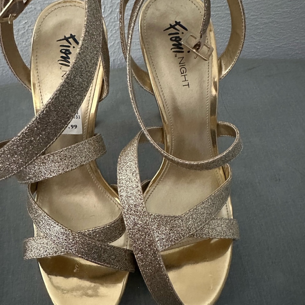 Gold Strappy Women's Sandals